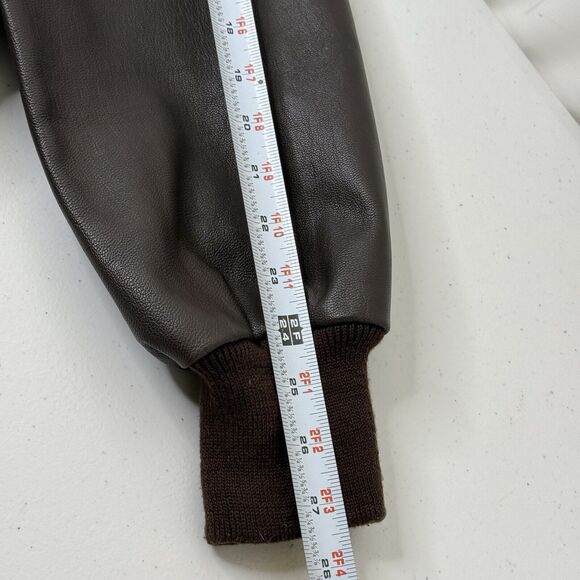 Vtg Sporty’s Pilot Shop A-2 Flight Goat Leather Military Bomber Jacket XL Long - Picture 10 of 16